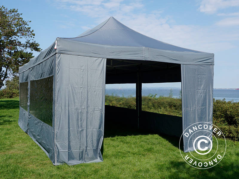 Pop up gazebo FleXtents Xtreme 50 4x8 m Grey, incl. 6 sidewalls
