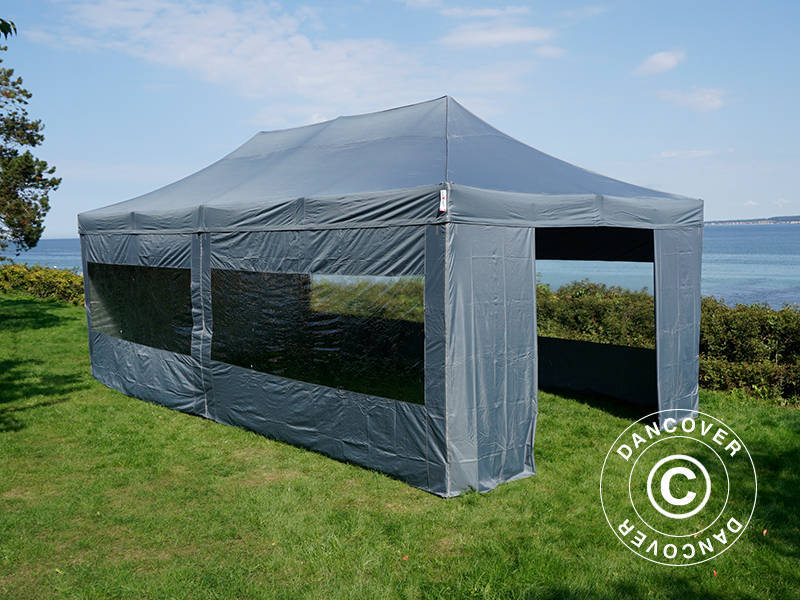 Pop up gazebo FleXtents Xtreme 50 4x8 m Grey, incl. 6 sidewalls