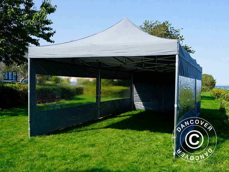 Pop up gazebo FleXtents Xtreme 50 4x8 m Grey, incl. 6 sidewalls