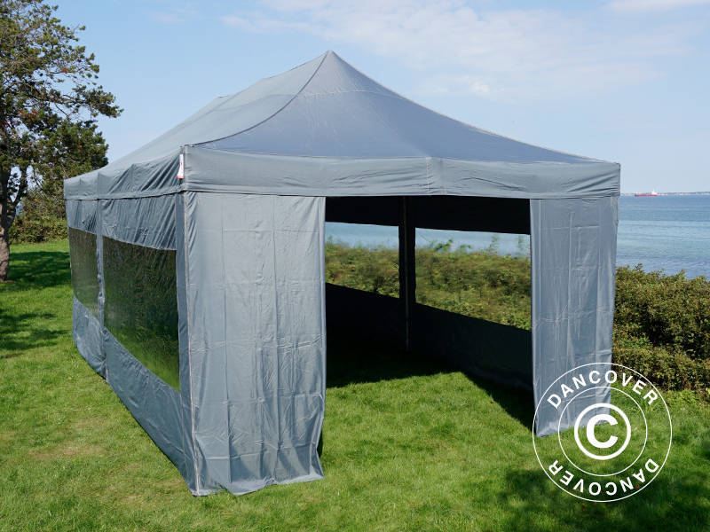 Pop up gazebo FleXtents Xtreme 50 4x8 m Grey, incl. 6 sidewalls