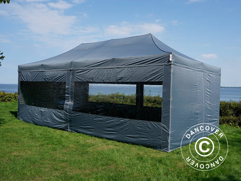 Pop up gazebo FleXtents Xtreme 50 4x8 m Grey, incl. 6 sidewalls