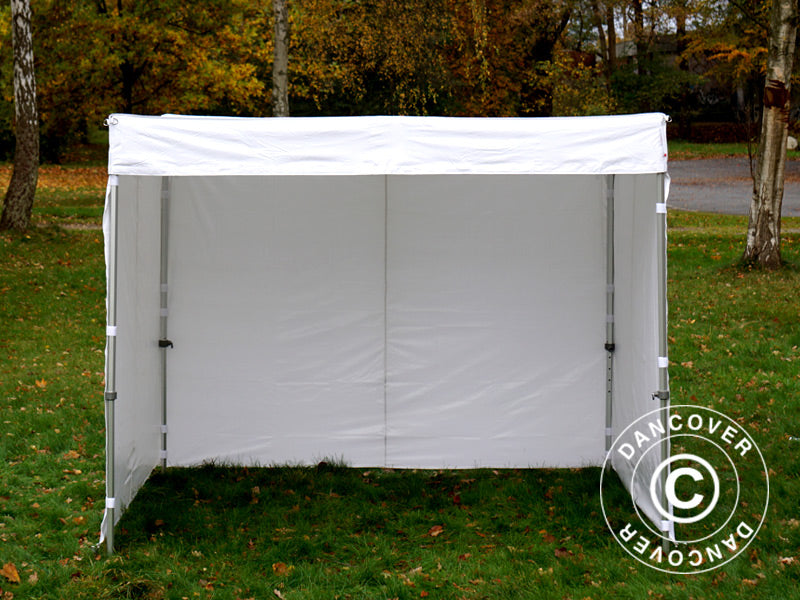 Pop up gazebo FleXtents® Xtreme 50 Exhibition w/sidewalls, 3x3 m, White, Flame Retardant