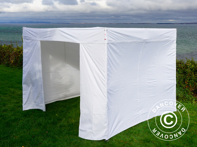 Pop up gazebo FleXtents® Xtreme 50 Exhibition w/sidewalls, 3x3 m, White, Flame Retardant