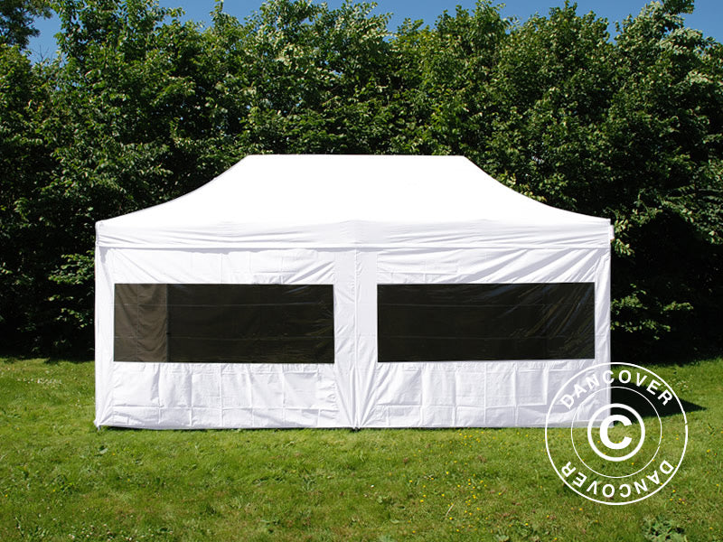 Pop up gazebo FleXtents PRO 3x6 m White, Flame retardant, incl. 6 sidewalls