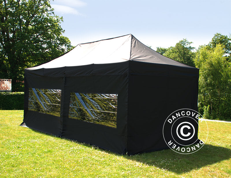 Pop up gazebo FleXtents Xtreme 50 3x6 m Black, Flame retardant incl. 6 sidewalls