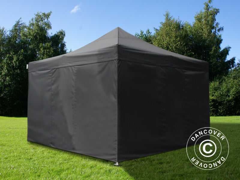 Pop up gazebo FleXtents Xtreme 50 4x4 m Black, Flame retardant, incl. 4 sidewalls