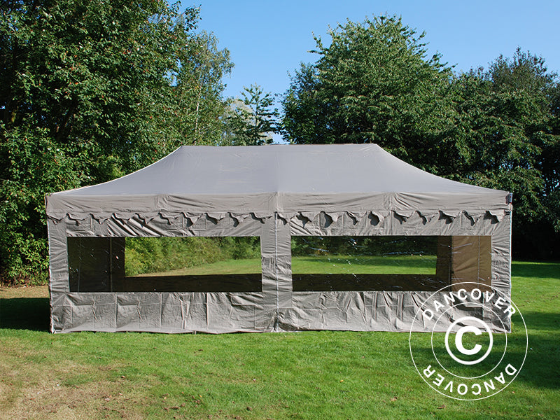 Pop up gazebo FleXtents PRO "Morocco" 4x8 m Latte, incl. 6 sidewalls