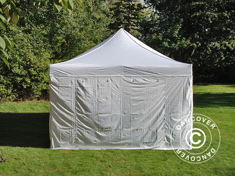 Visitor tent FleXtents PRO 4x6 m White, incl. 8 sidewalls and 1 transparent partition wall