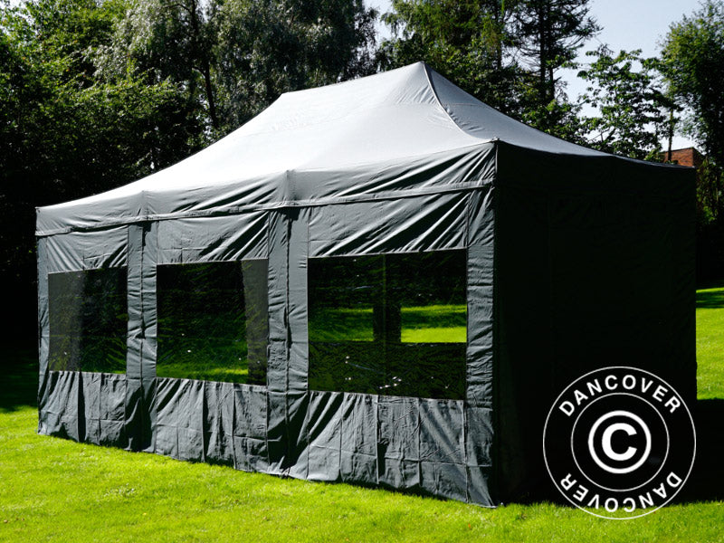 Pop up gazebo FleXtents PRO 4x6 m Grey, incl. 8 sidewalls