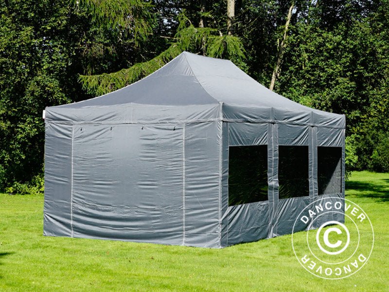 Pop up gazebo FleXtents Xtreme 50 4x6 m Grey, incl. 8 sidewalls