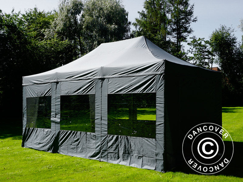 Pop up gazebo FleXtents Xtreme 50 4x6 m Grey, incl. 8 sidewalls