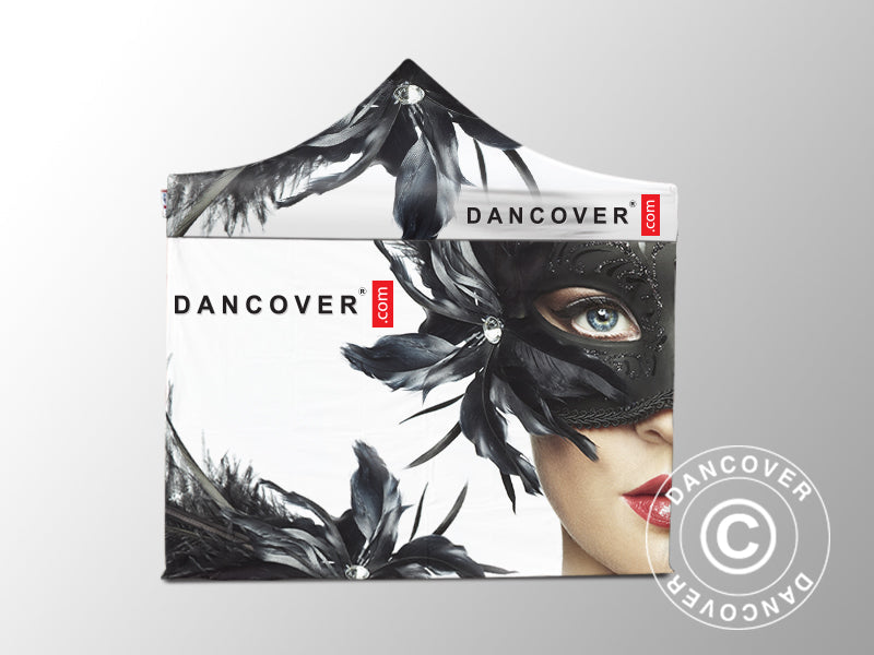 Pop up gazebo FleXtents Xtreme 50 with full digital print, 4x4 m, incl. 4 sidewalls