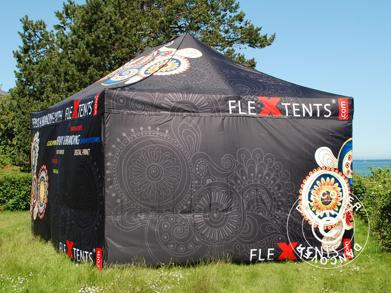 Pop up gazebo FleXtents Xtreme 50 with full digital print, 4x8 m, incl. 4 sidewalls