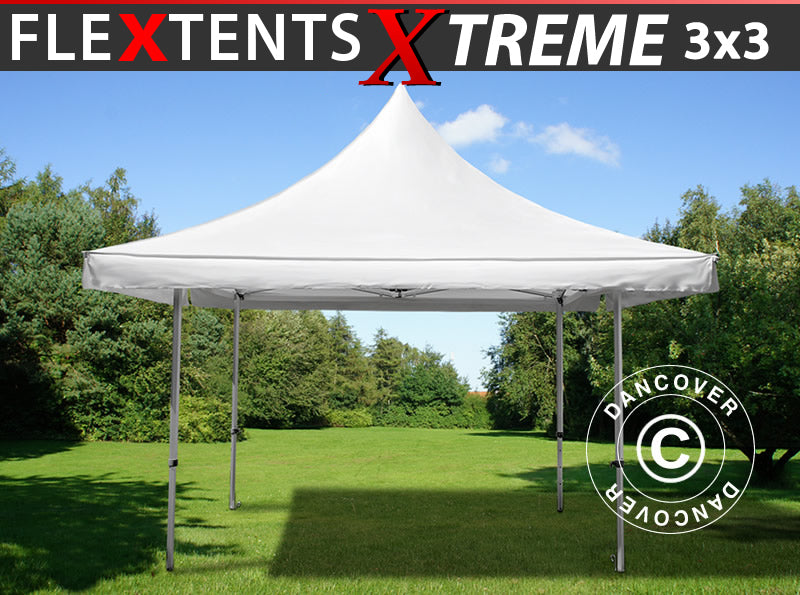 Pop up gazebo FleXtents Pagoda Xtreme 50 3x3 m / (4x4 m) White