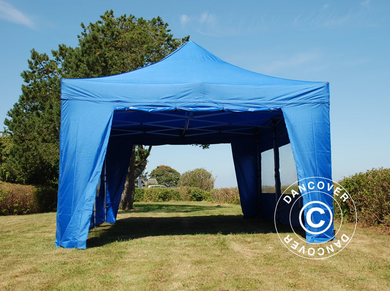 Pop up gazebo FleXtents Xtreme 50 4x6 m Blue, incl. 8 sidewalls