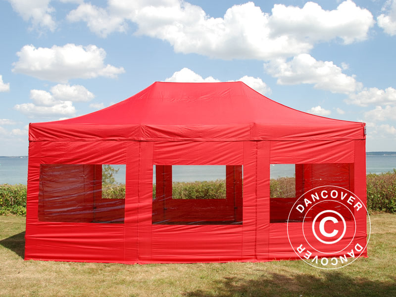 Pop up gazebo FleXtents Xtreme 50 4x6 m Red, incl. 8 sidewalls