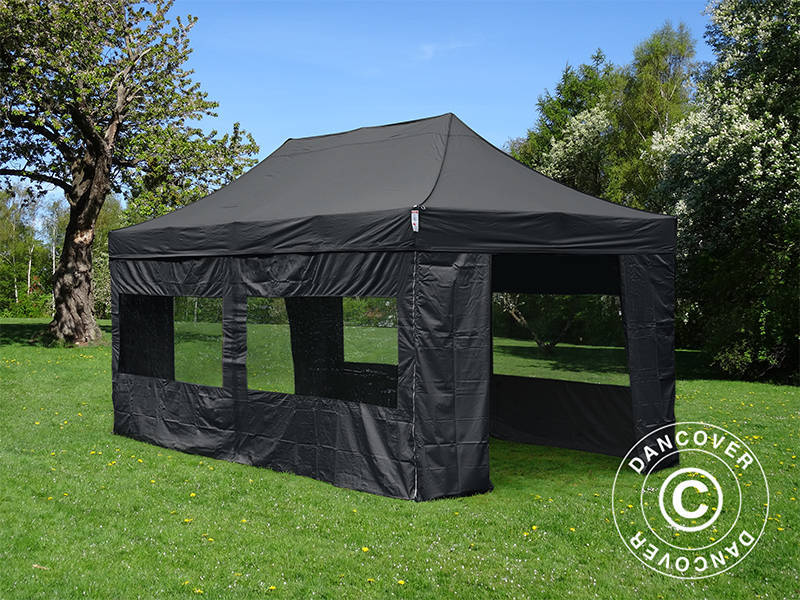 Pop up gazebo FleXtents Xtreme 50 4x8 m Black, incl. 6 sidewalls