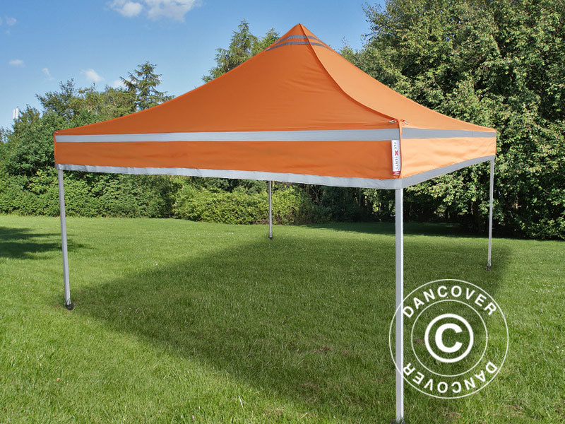 Pop up gazebo FleXtents PRO Work tent 3x3 m Orange Reflective, incl. 4 sidewalls