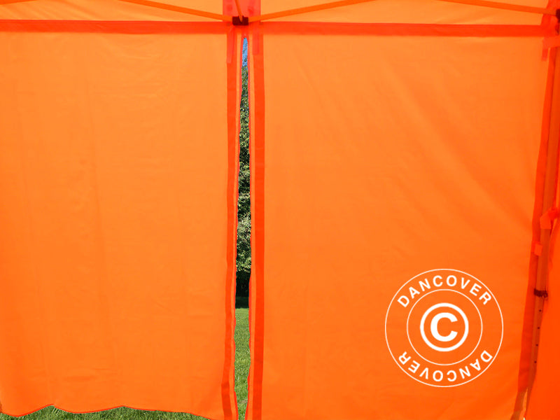 Pop up gazebo FleXtents PRO Work tent 3x3 m Orange Reflective, incl. 4 sidewalls