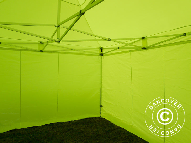 Pop up gazebo FleXtents PRO 4x4 m Neon yellow/green, incl. 4 sidewalls