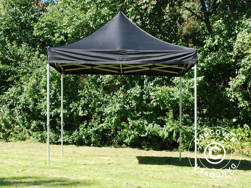 Pop up gazebo FleXtents PRO 2.5x2.5 m Black, incl. 4 sidewalls