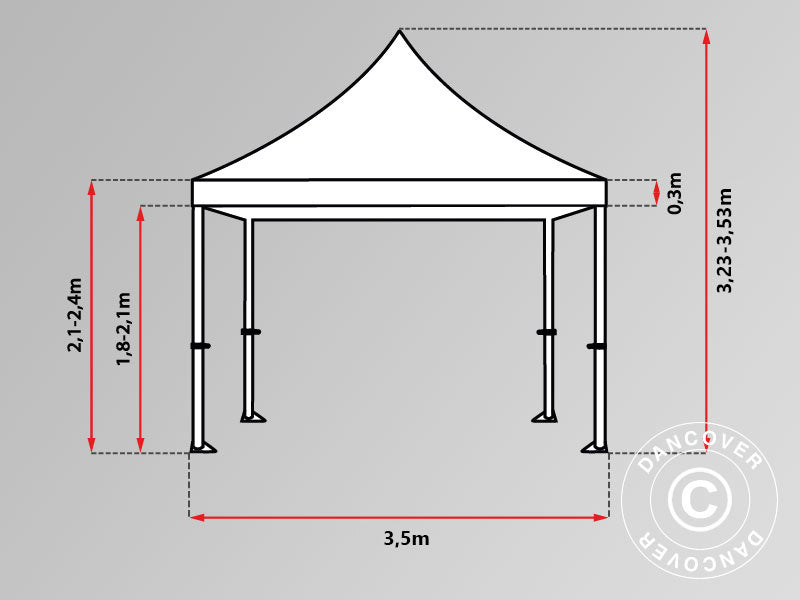 Pop up gazebo FleXtents PRO 3.5x3.5 m White