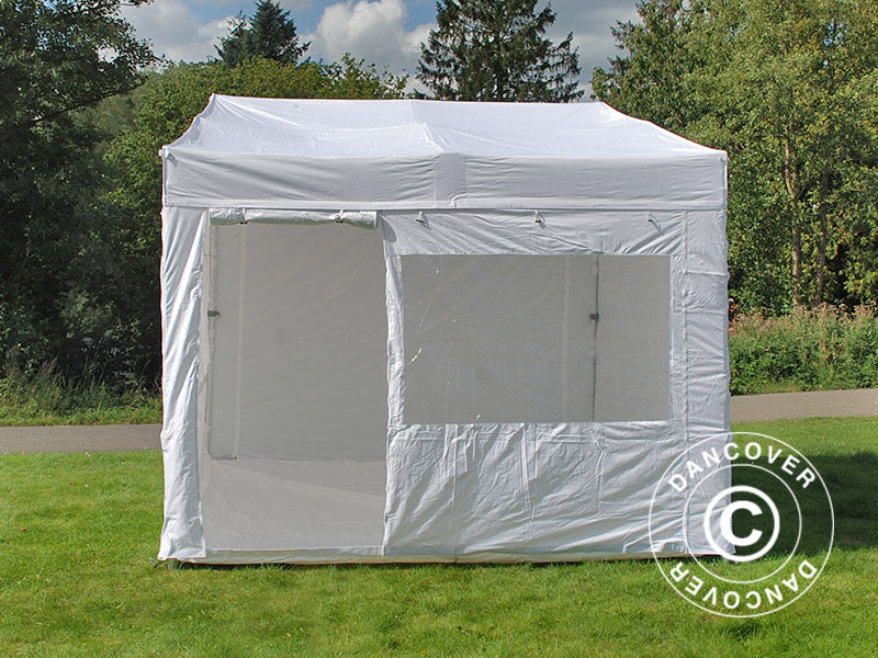 Pop up gazebo FleXtents PRO Trapezo 2x3 m White, incl. 4 sidewalls