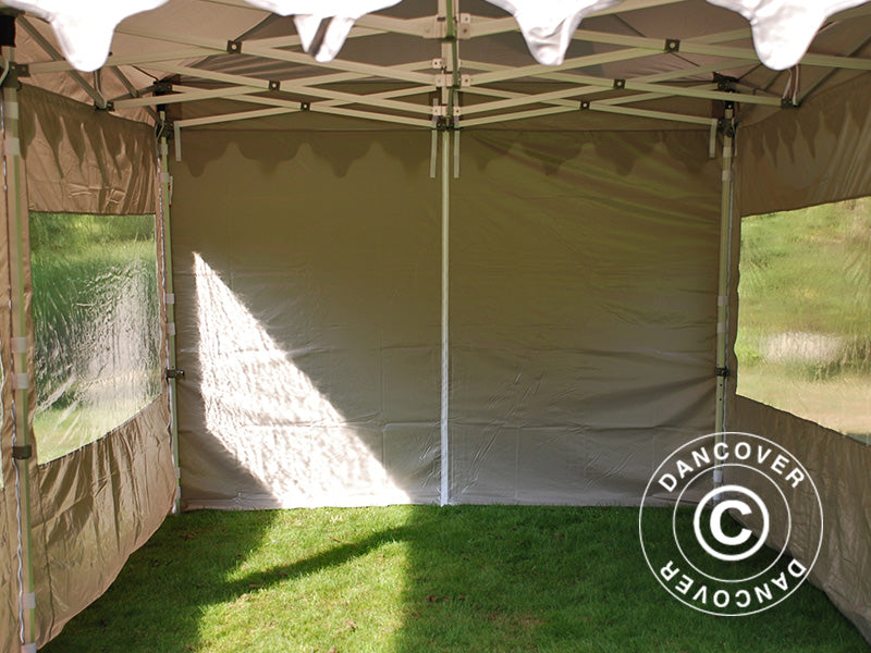 Pop up gazebo FleXtents PRO "Morocco" 3x6 m Latte, incl. 6 sidewalls