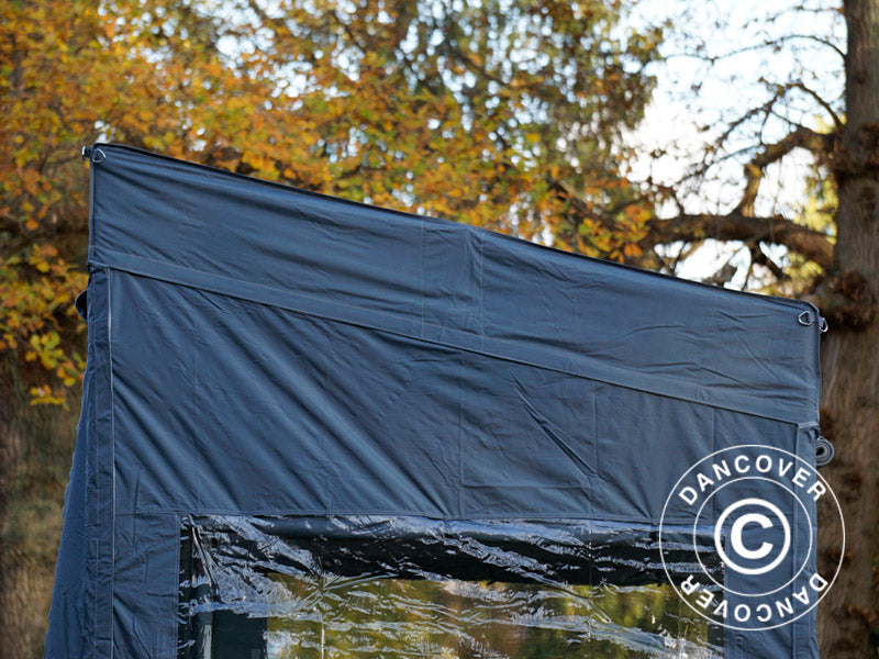 Pop up gazebo FleXtents PRO Trapezo 3x3 m Grey, incl. 4 sidewalls