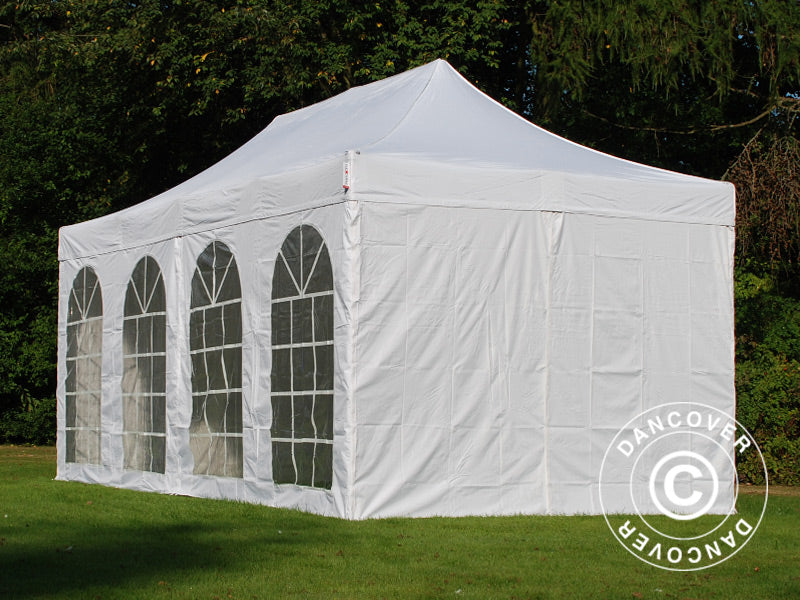 Pop up gazebo FleXtents PRO Vintage Style 3x6 m White, incl. 6 sidewalls
