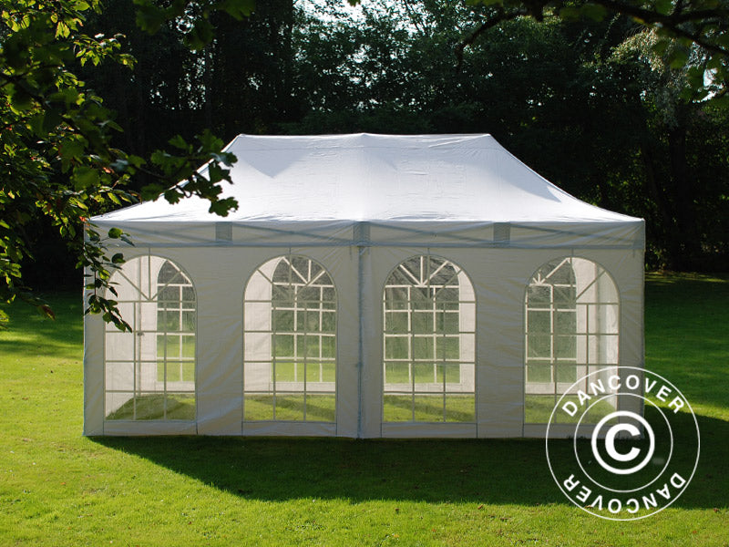 Pop up gazebo FleXtents Xtreme 50 Vintage Style 3x6 m White, incl. 6 sidewalls