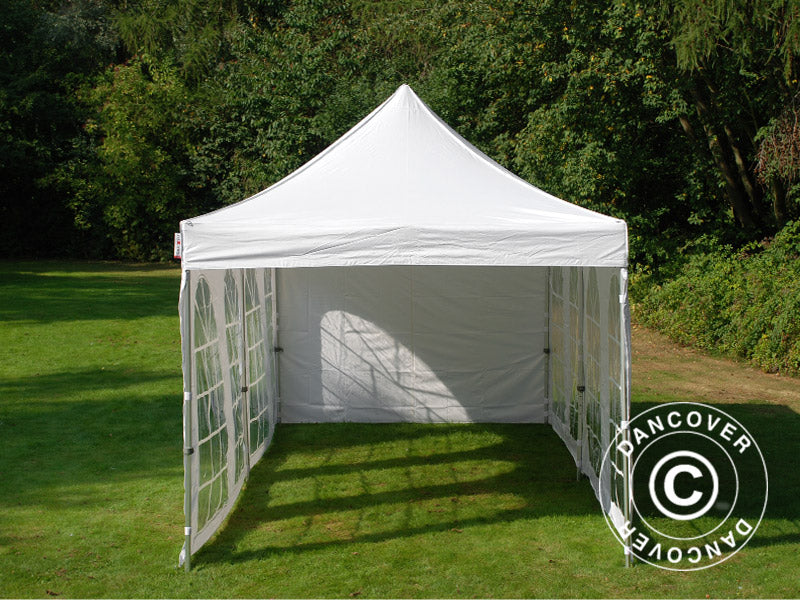 Pop up gazebo FleXtents Xtreme 50 Vintage Style 3x6 m White, incl. 6 sidewalls