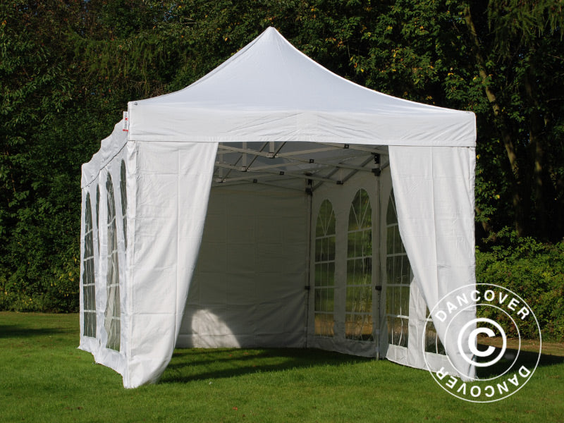 Pop up gazebo FleXtents Xtreme 50 Vintage Style 3x6 m White, incl. 6 sidewalls