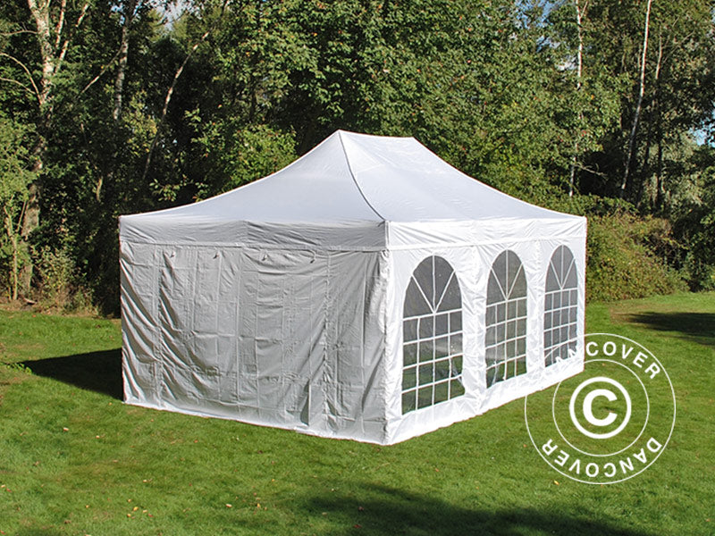 Pop up gazebo FleXtents PRO Vintage Style 4x6 m White, incl. 8 sidewalls