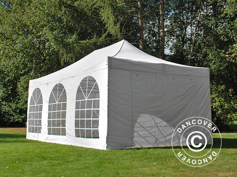 Pop up gazebo FleXtents PRO Vintage Style 4x6 m White, incl. 8 sidewalls