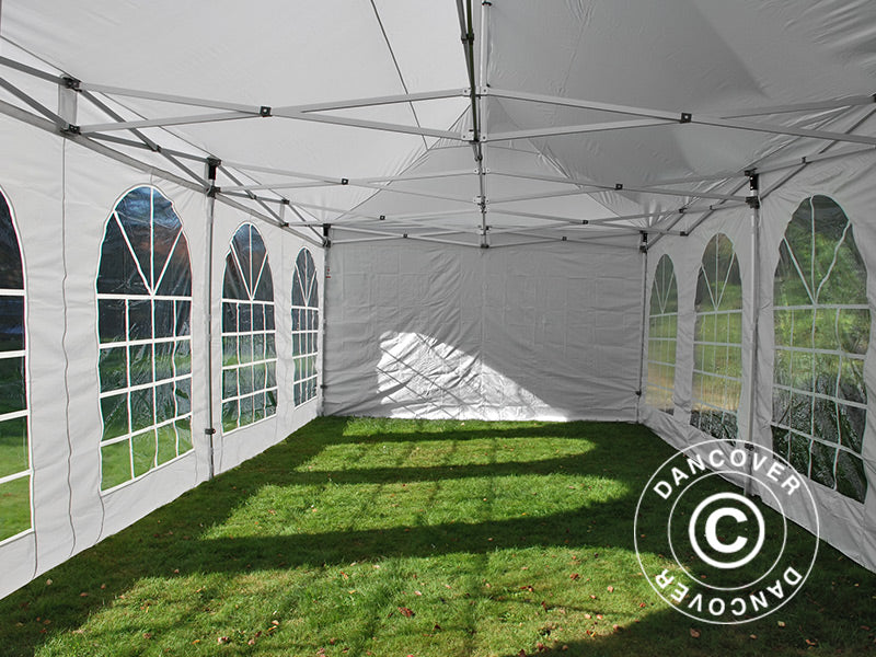 Pop up gazebo FleXtents Xtreme 50 Vintage Style 4x8 m White, incl. 6 sidewalls