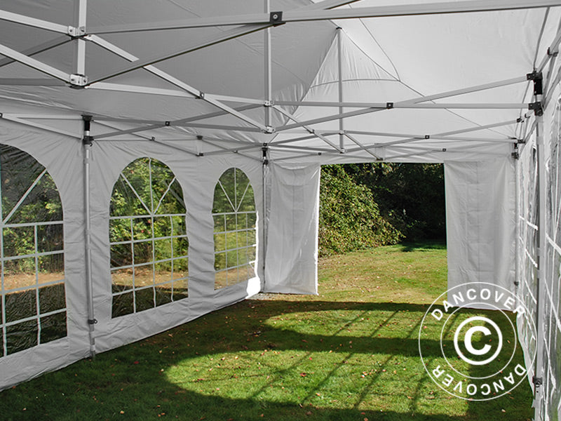 Pop up gazebo FleXtents Xtreme 50 Vintage Style 4x8 m White, incl. 6 sidewalls