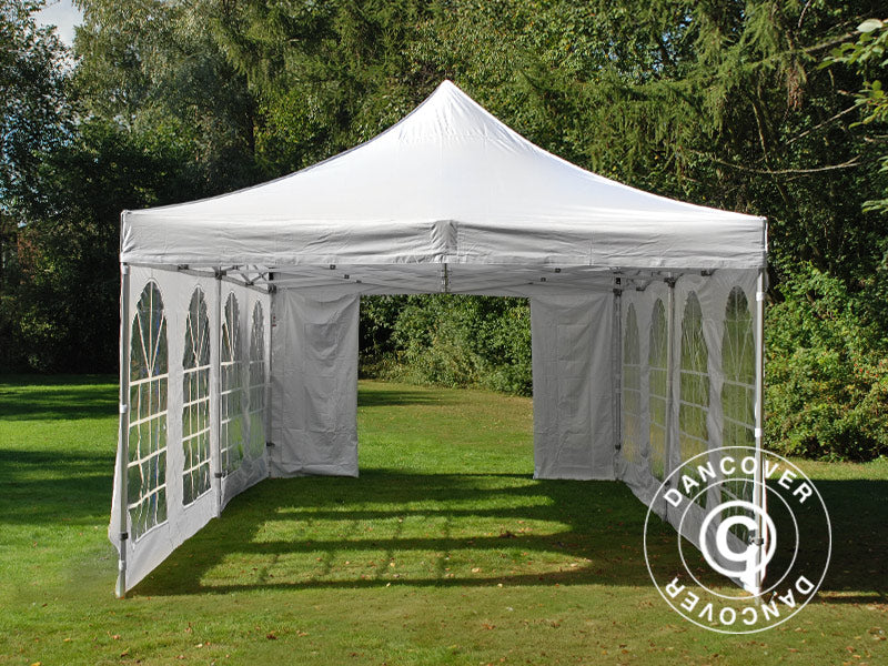 Pop up gazebo FleXtents Xtreme 50 Vintage Style 4x8 m White, incl. 6 sidewalls