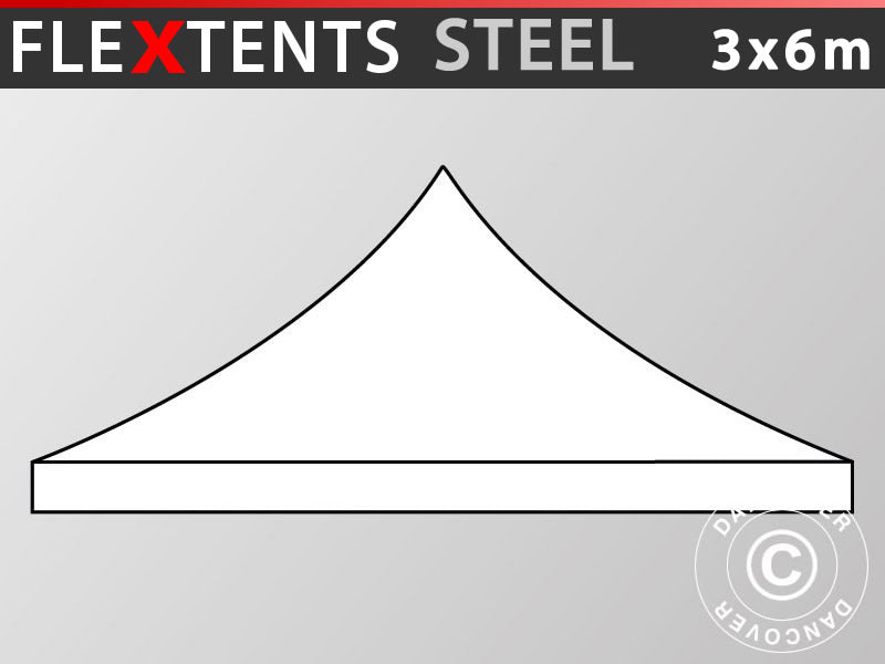 Roof cover for pop up gazebo FleXtents Steel and Basic v.3 3x6 m, White