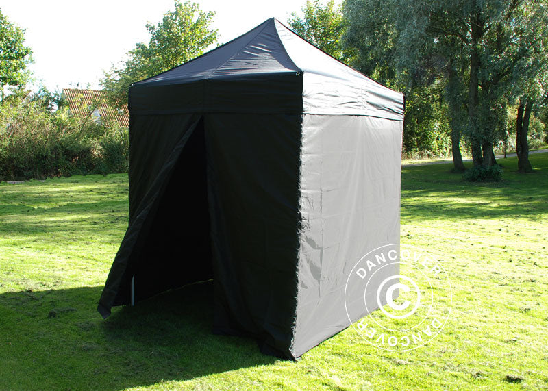 Pop up gazebo FleXtents Basic v.2, 2x2 m Black, incl. 4 sidewalls