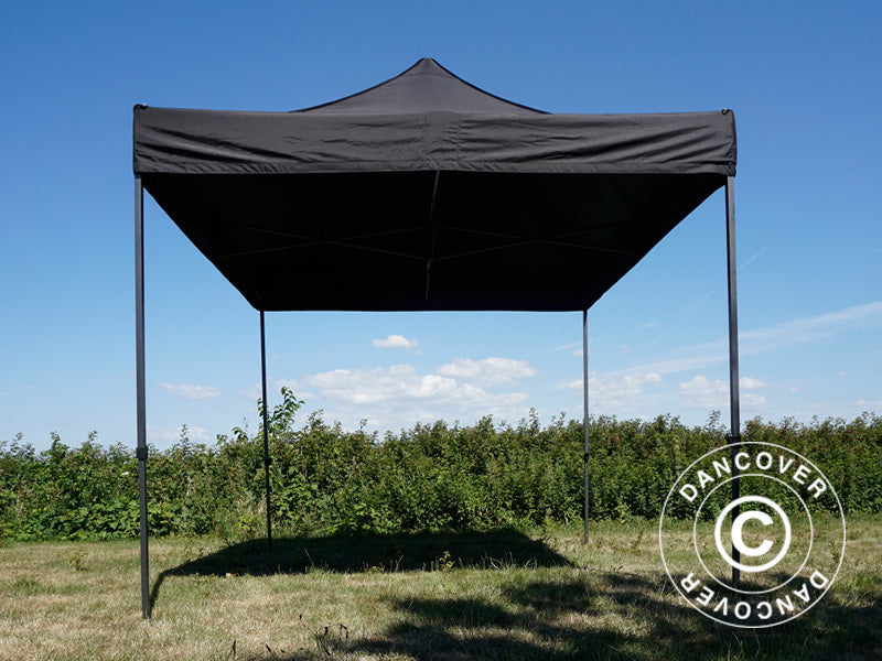Pop up gazebo FleXtents Basic v.3, 3x3 m Black, incl. 4 sidewalls