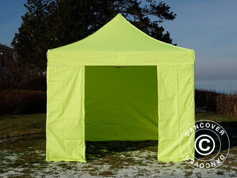 Pop up gazebo FleXtents PRO Steel 3x3 m Neon yellow/green, incl. 4 sidewalls ONLY 1 PCS. LEFT