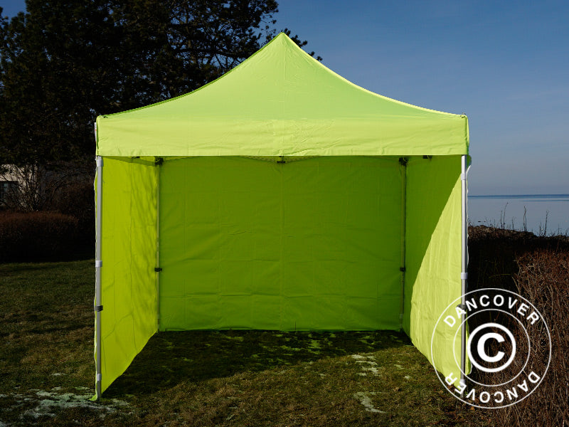 Pop up gazebo FleXtents PRO Steel 3x3 m Neon yellow/green, incl. 4 sidewalls ONLY 1 PCS. LEFT