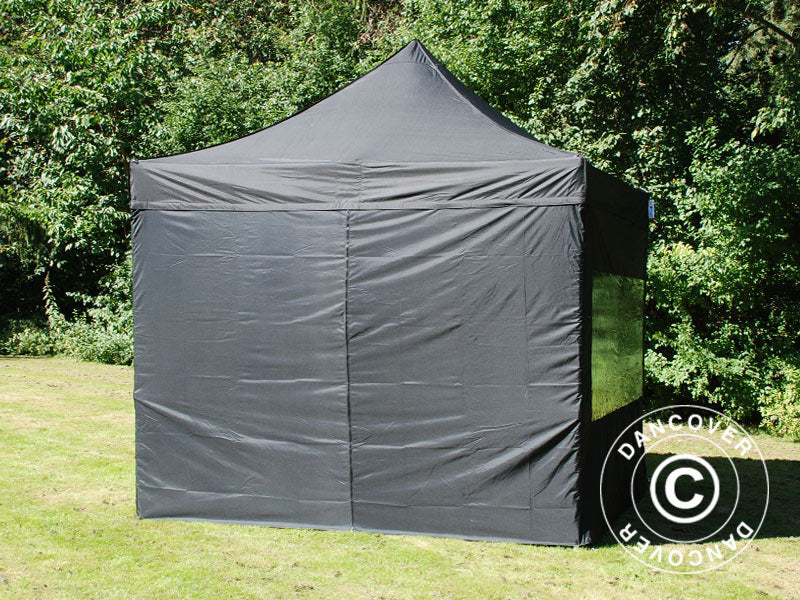 Pop up gazebo FleXtents PRO Steel 3x3 m Black, incl. 4 sidewalls