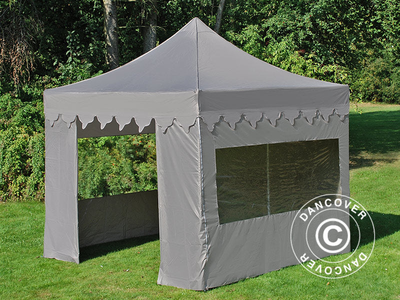 Pop up gazebo FleXtents PRO Steel "Morocco" 3x3 m Latte, incl. 4 sidewalls