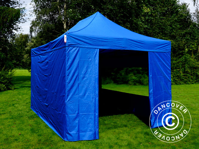 Pop up gazebo FleXtents PRO Steel 3x4.5 m, Blue, incl. 4 sidewalls