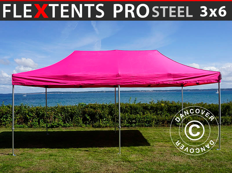 Pop up gazebo FleXtents PRO Steel 3x6 m Pink