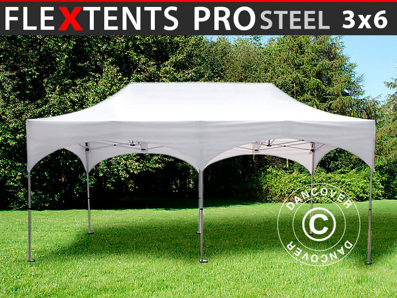 Pop up gazebo FleXtents PRO Steel "Arched" 3x6 m White