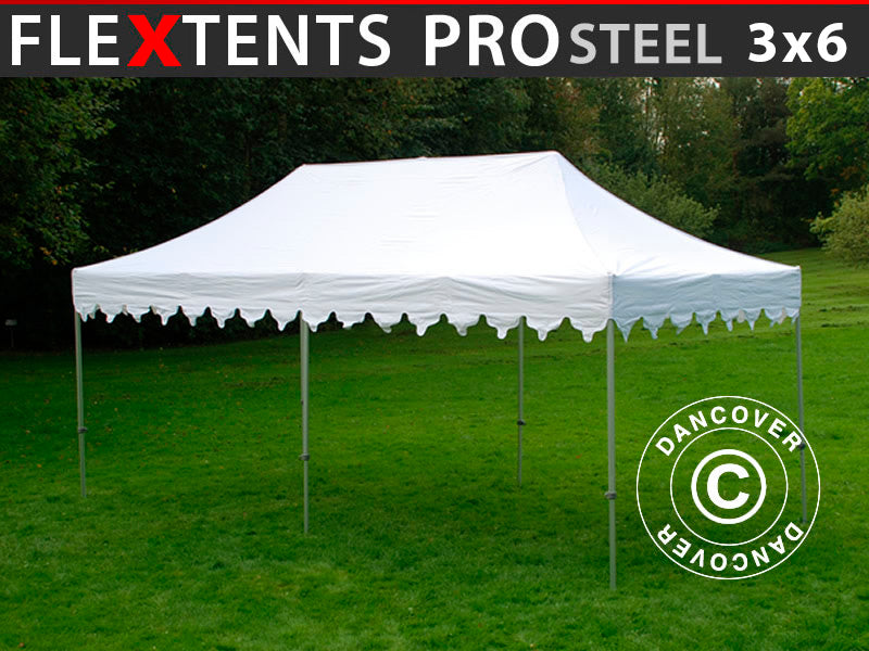 Pop up gazebo FleXtents PRO Steel "Morocco" 3x6 m White