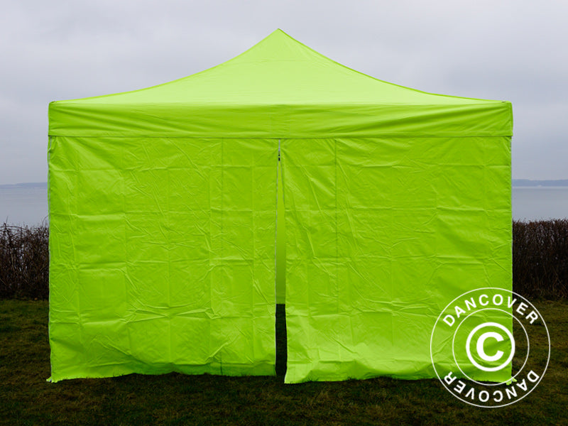 Pop up gazebo FleXtents PRO Steel 4x4 m Neon yellow/green, incl. 4 sidewalls ONLY 3 PCS. LEFT